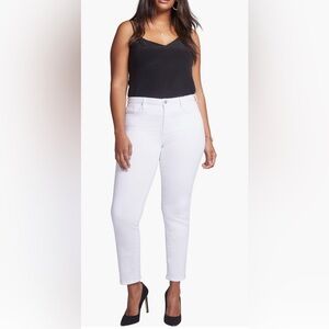 NYDJ CURVES 360 by NYDJ SLIM STRAIGHT ANKLE DENIM JEANS WOMEN WHITE COLOR SIZE 6